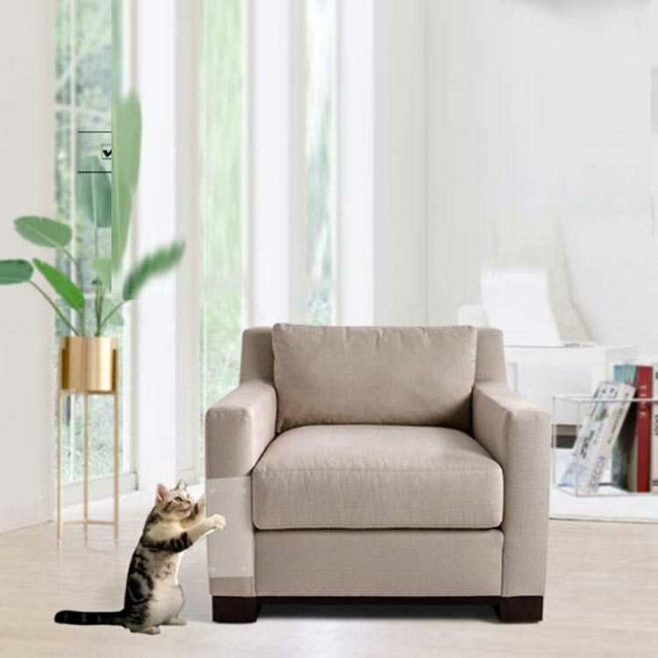 爪とぎ防止シート 2枚セット 猫用 家具保護シート 爪研ぎ対策 ペット用品 しつけ用品 透明 クリア ソファーガード 貼り付け 簡単 目立たない ペッ 素晴らしい