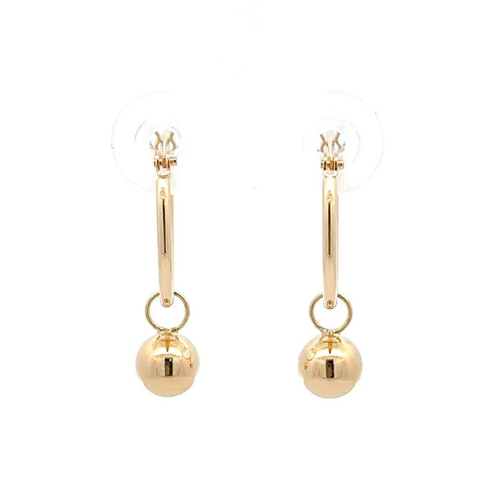 楽天市場】K18 フープピアス チャーム 18K 2way ボールチャーム 丸玉 