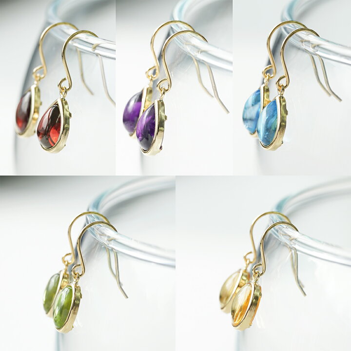 楽天市場】ピアス 18k 天然石 フックピアス K18 ピアス フック 揺れる 
