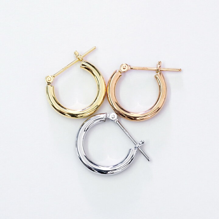 楽天市場】K18 フープピアス 18K 2mm×13mm ピアス フープ 18金 