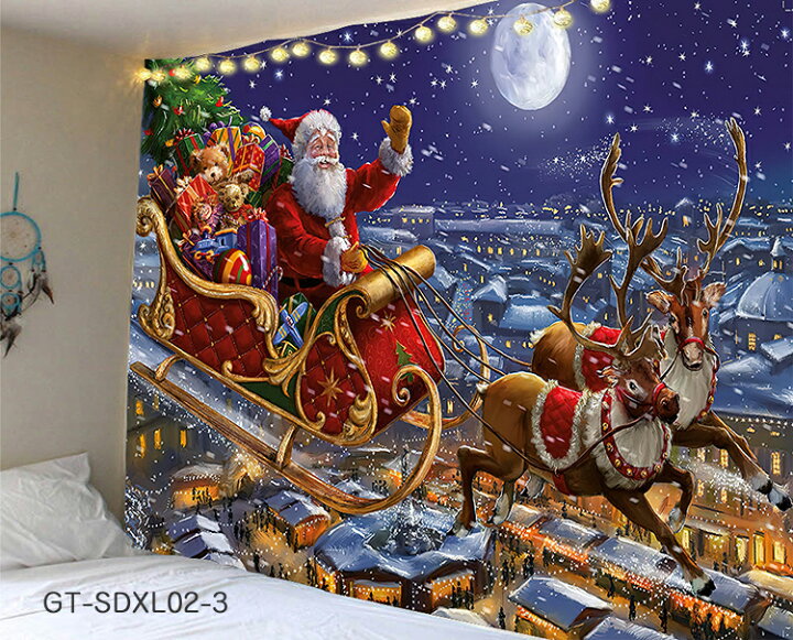 楽天市場】【クリスマス系 】230cmx180cm タペストリー 大きい 