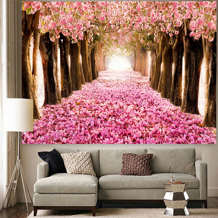 タペストリー　布　壁掛け　装飾　模様替え　桜　花