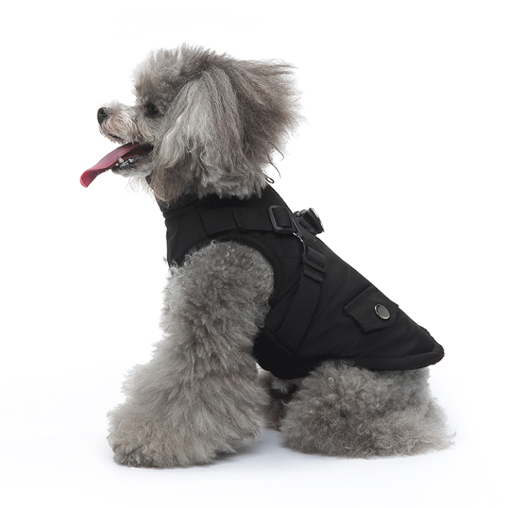 Sicggu 韓国　犬服 フード付き ハーネスコート pt166.jpg