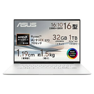 ASUS(GCX[X) ASUS(GCX[X) Zenbook S 16 16^ UM5606WA UM5606WA-AI9321WH XJWirAzCg m[gp\R