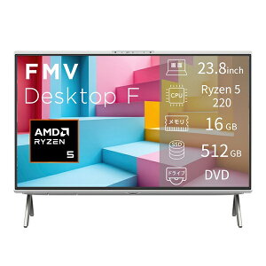 �x�m�� ���j�^�[��̌^�f�X�N�g�b�vPC FMVF55L1WA FMV Desktop F 23.8�^ Windows11 Home AMD Ryzen5 16GB 512GB Microsoft 365 Personal 2026�N1�����f�� �z���C�g