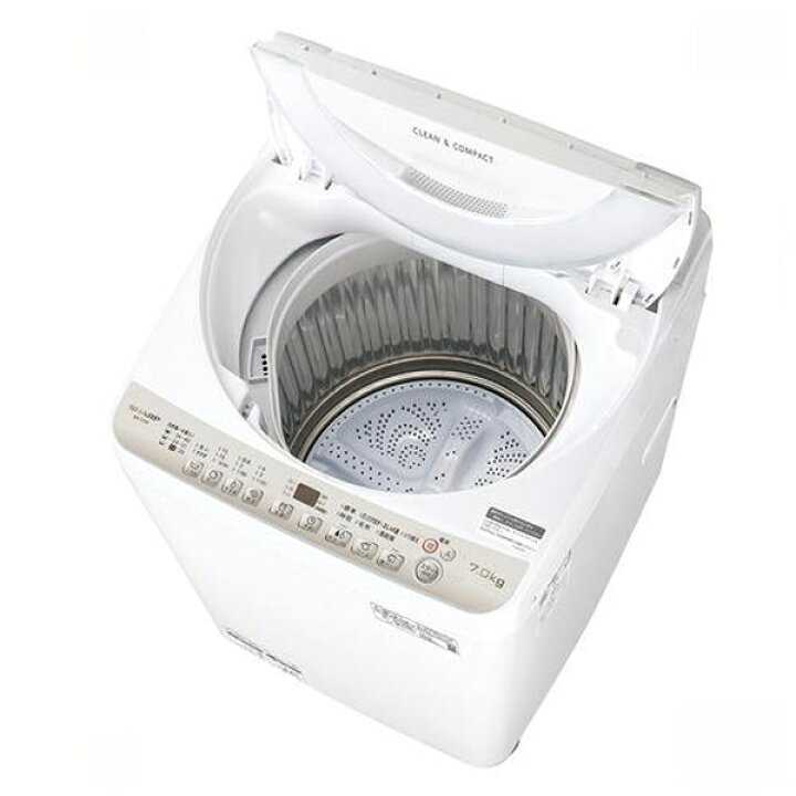 楽天市場】シャープ SHARP ES-T716-C(ベージュ系) 全自動洗濯機 穴なし 