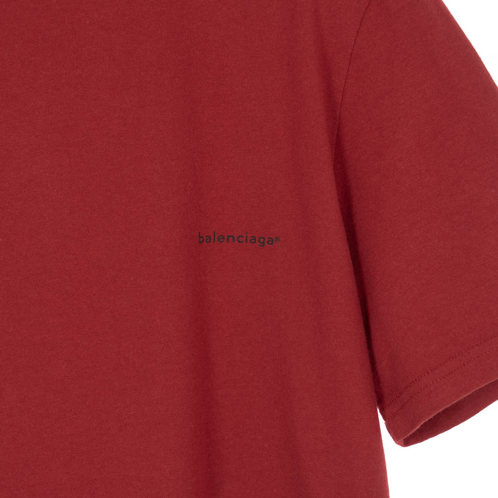 バレンシアガ Tシャツ トップス カットソー BALENCIAGA メンズ 556151 TCV25 6064 レッド 胸ロゴ XS コットン  送料無料 | ZOKZOK楽天市場店