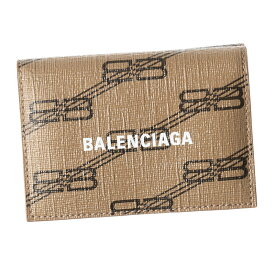 バレンシアガ BALENCIAGA 三つ折り財布 SIGNATURE MINI ウォレット 594312 210DA BB MONOGRAMコーティングキャンバス ベージュ