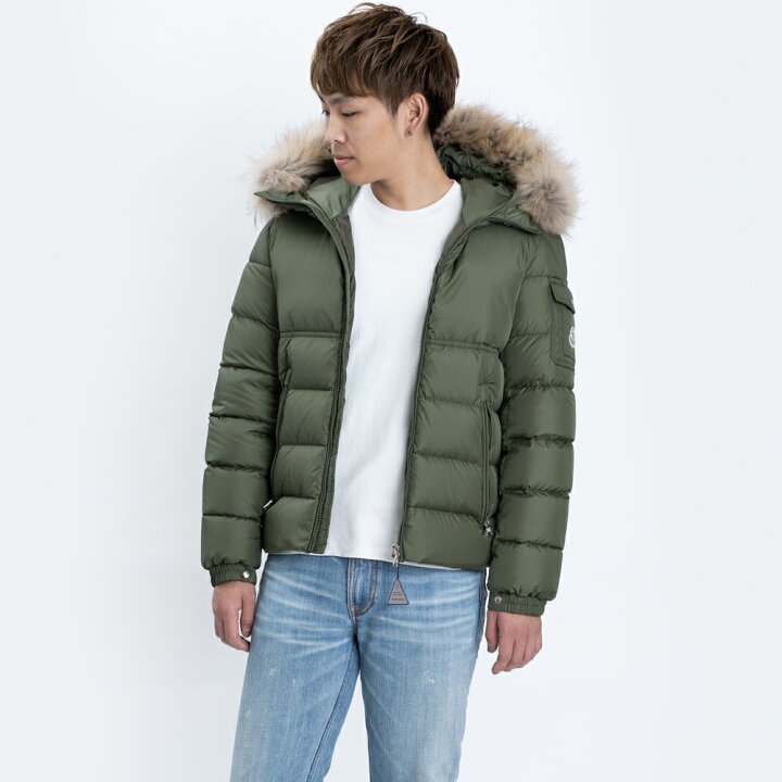 楽天市場 モンクレール メンズ ダウン ジャンパー ボーイズ ダウンジャケット ファー フード付き グリーン Moncler New Byron 652 a 14a New Byron ジップアップ 防寒 送料無料 Zokzok楽天市場店