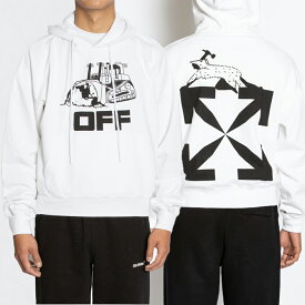 オフホワイト off-white パーカー プルオーバー ユニセックス スリムフィット ホワイト OMBB037R21FLE0090110 WORLD CATERPILLAR OVER HODIE OFF-WHITE 新品 正規品