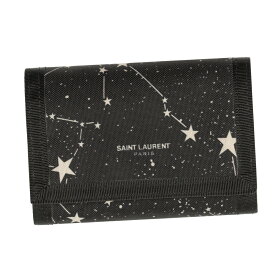 サンローラン パリ SAINT LAURENT PARIS 財布 三つ折 ミニ 556433 96U1E 1007 ナイロン メンズ レディース 星 スター星座 プラネット 流れ星 宇宙 20 30 40 50 上質 ギフト プレゼント