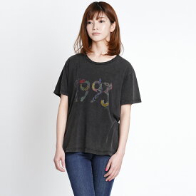 サンローランパリ Tシャツ カットソー レディース ブラック Mサイズ SAINT LAURENT PARIS 510970 YB2P0 1069 カジュアル おしゃれ 1993 ロゴ 黒