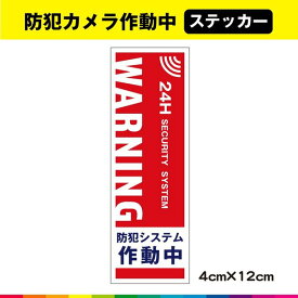 防犯カメラ ステッカー シール 警備 防犯システム UVカットラミネート Sタイプ縦