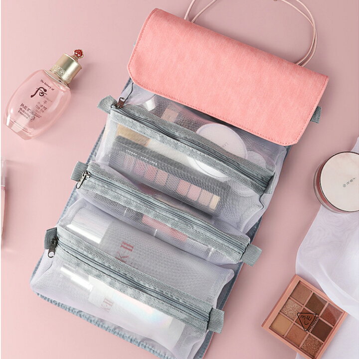 楽天市場 ランキング1位 化粧ポーチ 機能的 小さめ メイクポーチ 大容量 かわいい コスメポーチ 仕切り コンパクト 化粧品 収納 メイク道具 ハンギングポーチ コスメ収納 省スペース 北欧 持ち運び 出張 化粧バッグ コスメバッグ 撥水 彼女 妻 送料無料 Cutting Edge