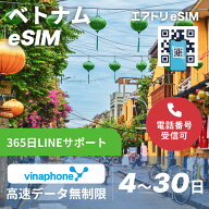 ベトナムeSIM vinaphone 高速 データ 無制限 4G LTE esim【 4日 5日 6日 7日 8日 9日 10日 11日 12日 13…