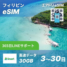 フィリピン eSIM Smart 高速 データ 30GB 5G 4G LTE esim【 10日 15日 20日 30日 3日~30日 高速データ 30GB 】 フィリピン イーシム ローカル データ通信 高速 出張 留学 旅行 iphone android
