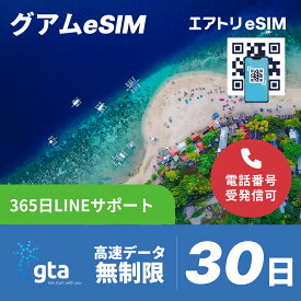 グアムeSIM データ無制限 高速データ通信 通話可能 GTA esim 30日 29泊30日 一か月 1カ月 720時間 データ 無制限 esim グアム イーシム データ通信 SMS使い放題 受発信可能 無制限 使い放題 留学 旅行 出張 4G 5G iphone android gta