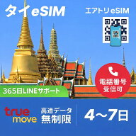 【即日発行・QRコード】タイ eSIM データ無制限 高速5G/4G｜4日・5日・6日・7日・24時間〜｜TRUE正規回線…