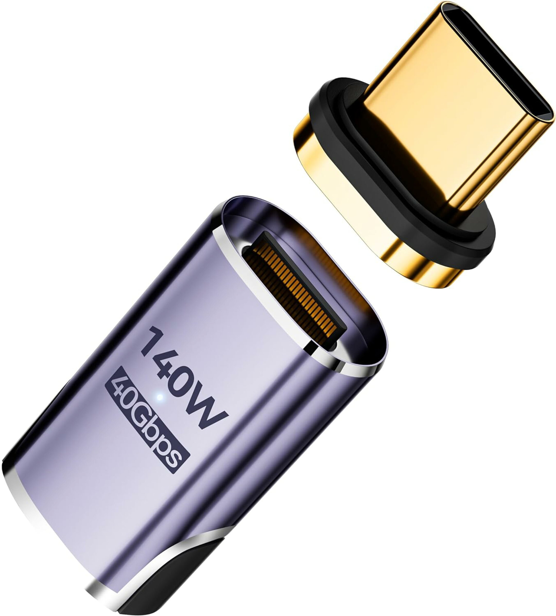 USB4.0 140W PD急速充電  Type-C マグネット 変換 アダプタ I字型 40Gbps高速データ転送/140W PD急速充電/8K 60Hz HD映像信号伝送 Type C Thunderbolt 3 MacBook Pro/Airに対応
