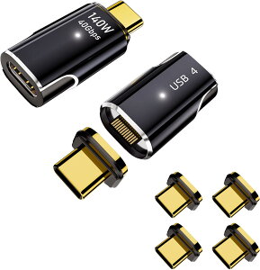 �yUSB4.0�z �y140W PD�}���[�d�zUSB4.0 Type-C �}�O�l�b�g �ϊ� �A�_�v�^ I���^�yUSB 3.1 40Gbps�����f�[�^�]��/140W PD�}���[�d/8K 60Hz HD�f���M���`���z Type C �ϊ� �A�_�v�^ �I�X ���X �ϊ� Thunderbolt 3 MacBook 