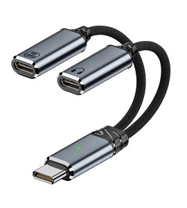 C.WEST PD100W急速充電+Hi-Fi音質イヤホン対応 2in1 Type-Cアダプターケーブル