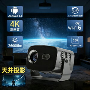 �v���W�F�N�^�[ �Ɩ��p �d���t�H�[�J�X ���^ �V�䓊�e 4K�Ή� ������ ���P�x Netflix/YouTubeb Android 13 ���掿 �É� ������`�� �y�� 5G wi-fi 6 Bluetooth 5.2 �z�[���V�A�^�[ �q�� �� �ȒP�ݒ� HDMI�P�[�u