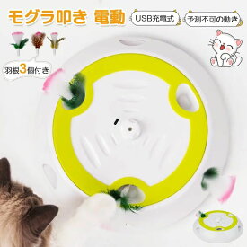 ＼自動OFF・モグラ叩き式／猫 おもちゃ 一人遊び 電動 自動 叩き 猫じゃらし 羽 USB充電式 猫 玩具 ネコ おもちゃ おもちゃ自動 知育 ストレス解消 グッズ ねこじゃらし 遊ぶ盤 回転盤 交換用羽根3枚付 子猫 玩具 留守番 ペット 猫用品 人気 飽きない