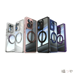 OPPO Reno13A Reno11A �Ή� �P�[�X 360°��]���@�\�X�^���h�t�� �ϏՌ��N���A�w�ʃJ�o�[ MagSafe�Ή��}�O�l�b�g���� �J���������Y�p�����K���X��̌^