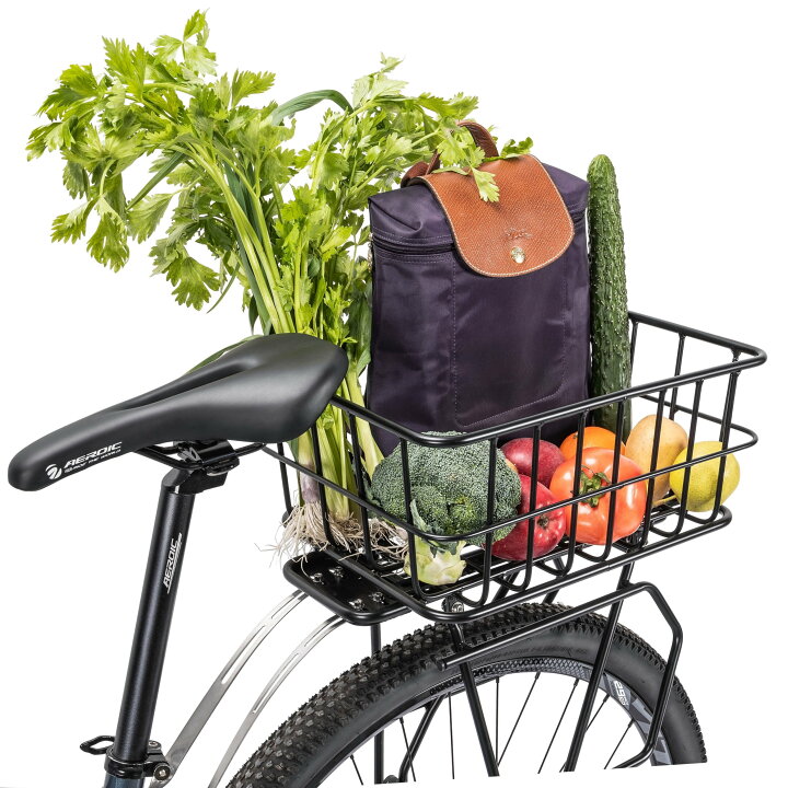 楽天市場】【大容量】自転車カゴ リアキャリア 後ろバスケット耐荷重 