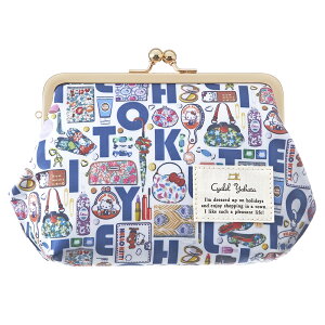 【着後レビュー特典対象】 ハローキティ リバティプリント がま口ポーチ 化粧ポーチ メイクポーチ コスメポーチ 小物入れ 大きめ 収納 マチあり 花柄 ネセシティーズ 日本製