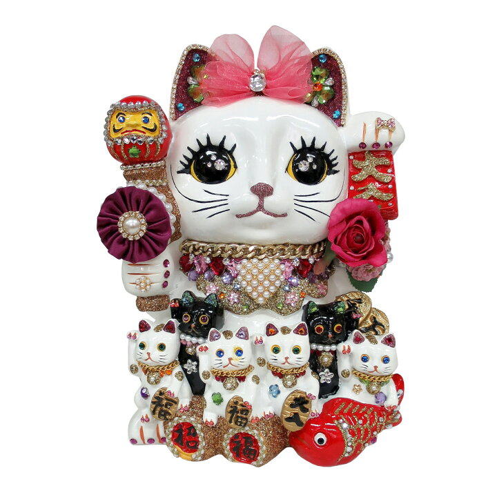 楽天市場】招き猫 置物 貯金箱 プリンセスキャット ジャンボ C350 