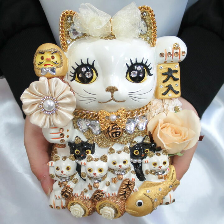 楽天市場】招き猫 置物 貯金箱 プリンセスキャット 特大 C406 