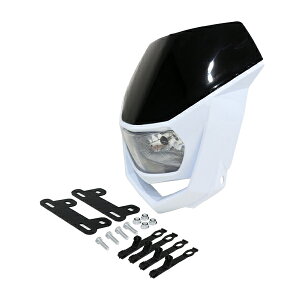 �G���f���[�� �w�b�h���C�g �J�E�� �}�X�N �u���b�N × �z���C�g �o���u �t�� 12V D�g���b�J�[250 KLX250 W650 KSR1 KSR110 KDX220 CB223S