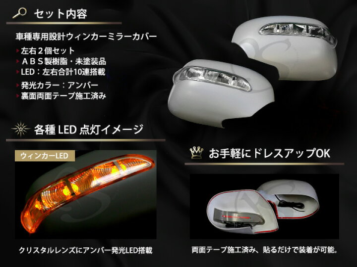 楽天市場】送料無料 LEDウインカー内蔵 サイドドアミラーカバー セレナ 