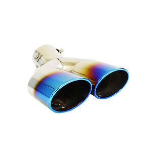 交換用 後付け用 マフラーカッター チタン焼き デュアル 2本出し 下向き ボルト付き 1本セット 後付け リアパーツ マフラー 本体 エアロ