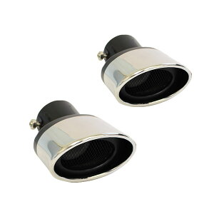 交換用 後付け用 マフラーカッター シルバー 下向き シングル ボルト付き 2本セット 後付け リアパーツ マフラー 本体 エアロ