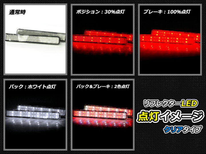 楽天市場 送料無料 リフレクターled化キット ムーヴ ムーブ Move L175 L185 レッド ホワイト L175 L185 H18 10 H22 11 ダイハツ リア エアロ テール ブレーキ バックランプ ライト クリア 連動 スモール ポジション 反射板 車検交換必要時有 Cyan Shop