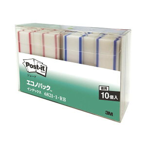 �i�܂Ƃ߁j 3M �|�X�g�C�b�g �W���[�u �G�R�m�p�b�N �C���f�b�N�X�i�L���p�j 44×23mm ���b�h�E�u���[ 6821-1-RB 1�p�b�N�i20�F�e�F10�j �y×2�Z�b�g�z