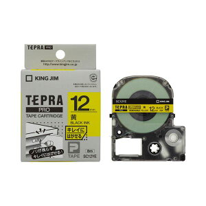 �i�܂Ƃ߁j �L���O�W�� �e�v�� PRO �e�[�v�J�[�g���b�W �L���C�ɂ͂����郉�x�� 12mm ���^������ SC12YE 1�� �y×5�Z�b�g�z