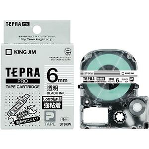 �i�܂Ƃ߁j �L���O�W�� �e�v�� PRO �e�[�v�J�[�g���b�W ���S�� 6mm �����^������ ST6KW 1�� �y×5�Z�b�g�z