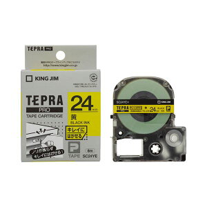 �i�܂Ƃ߁j �L���O�W�� �e�v�� PRO �e�[�v�J�[�g���b�W �L���C�ɂ͂����郉�x�� 24mm ���^������ SC24YE 1�� �y×4�Z�b�g�z