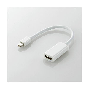 (まとめ)エレコム Mini DisplayPort-HDMI変換アダプタ AD-MDPHDMIWH【×2セット】