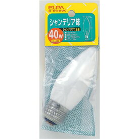 （まとめ） ELPA カラーシャンデリア球 電球 40W E26 ホワイト G-61H（W） 【×30セット】