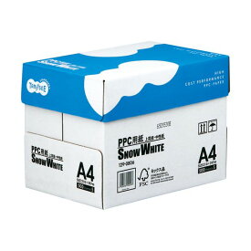 （まとめ） TANOSEE PPC用紙 SNOW WHITE A4 1箱（2500枚：500枚×5冊） 【×10セット】