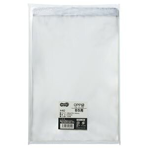 (まとめ) TANOSEE OPP袋 フタ・テープ付 B5用 195×270+40mm 1パック(100枚) 【×10セット】