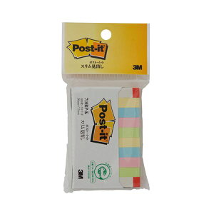 (まとめ) 3M ポストイット スリム見出し 再生紙スタンダードカラー 50×7.5mm 混色 710RP-K 1パック(10冊) 【×30セット】