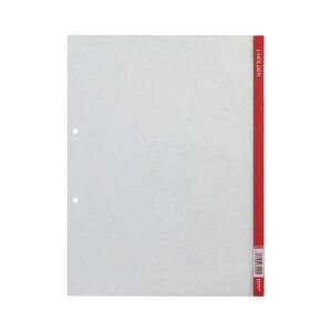 (まとめ) キングジム Lホルダー A4タテ 2穴 赤 見出し付 730 1枚 【×300セット】