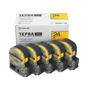 (�܂Ƃ߁j�L���O�W�� �e�v�� PRO �e�[�v�J�[�g���b�W �p�X�e�� 24mm ��/������ SC24Y-5P 1�p�b�N(5��)�y×3�Z�b�g�z