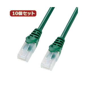 10�Z�b�g�T�����T�v���C �c���܂�h�~CAT5eLAN�P�[�u�� LA-Y5TS-05GX10