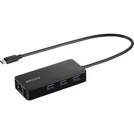 バッファロー Giga対応 USB Type-C LANアダプターハブ付 ブラック LUD-U3-CGHBK